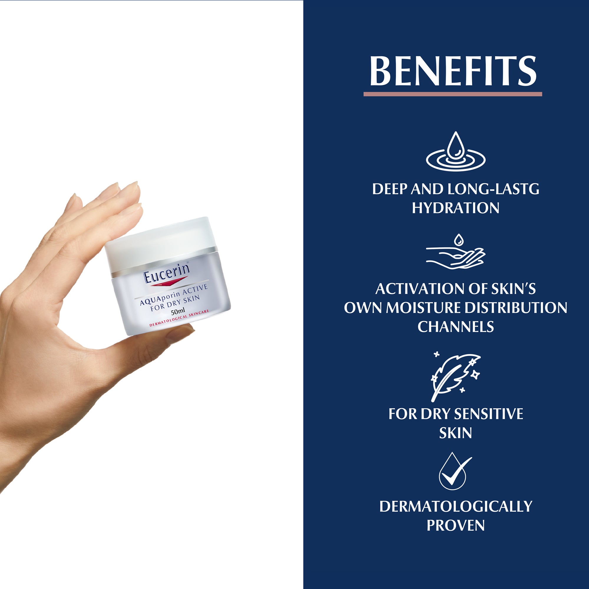 EUCERIN AQUAporin Active Rich Cream 50ml (Dry)