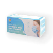 Dada 3 Layer Disposable Protective Face Mask. Sold Color, Premium Quality Face Mask with Elastic Ear Loop (50pcs box) (Blue)
